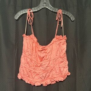 NEW Vero Moda Pink Strappy Cropped Top Women’s Sz Large 100% Sustainable Viscose